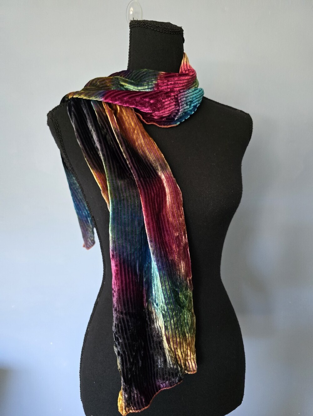 Velvet Silk Viscose Blend Multicolor Scarf